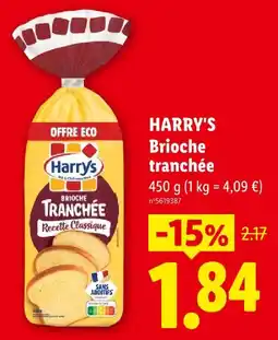 Lidl Harry's brioche tranchée offre