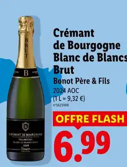 Lidl Bonot père & fils crémant de bourgogne blanc de blancs brut offre