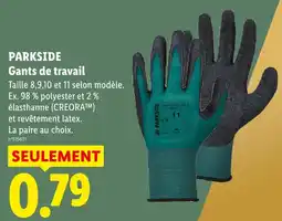 Lidl Parkside gants de travail offre