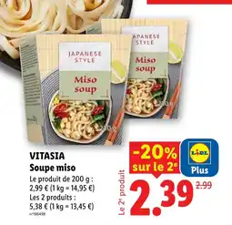 Lidl Vitasia soupe miso offre