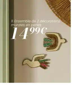 Maisons du Monde Ensemble de 2 décorations murales en perles offre