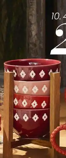 Maisons du Monde 4 bols et support offre