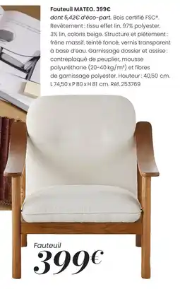 Maisons du Monde Fauteuil mateo offre
