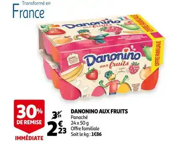 Auchan Danone danonino aux fruits offre