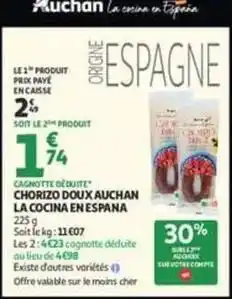 Auchan Supermarché Auchan - chorizo doux offre
