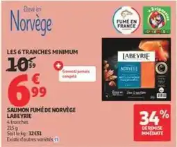 Auchan Supermarché Labeyrie - saumon fumé de norvège offre