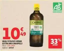 Auchan Supermarché Carapelli - huile d'olive vierge extra bio offre