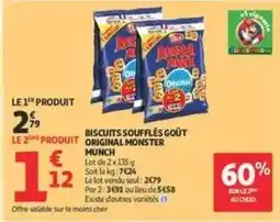 Auchan Supermarché Monster - biscuits soufflés goût original munch offre