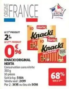 Auchan Supermarché Herta - knacki original offre