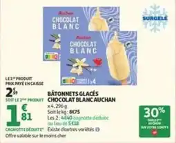 Auchan Supermarché Bâtonnets glacés chocolat blanc offre