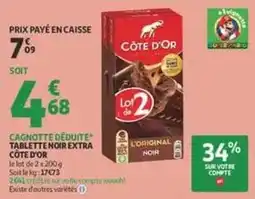 Auchan Supermarché Côte d'or - cagnotte déduite tablette noir extra offre