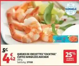 Auchan Supermarché Auchan - queues de crevettes cocktail cuites surgelées offre