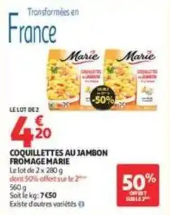 Auchan Supermarché Marie - coquillettes au jambon fromage offre