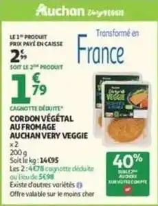 Auchan Supermarché Auchan - cordon végétal au fromage offre