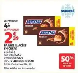 Auchan Supermarché Snickers - barres glacées offre