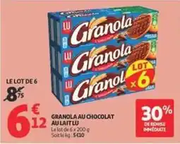 Auchan Supermarché Lu - granola au chocolat au lait offre
