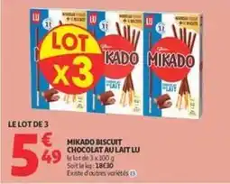 Auchan Supermarché Mikado - biscuit chocolat au lait offre