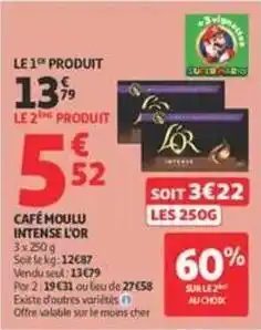 Auchan Supermarché L'or - café moulu intense offre