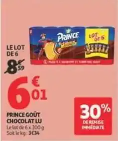 Auchan Supermarché Lu - prince goût chocolat offre