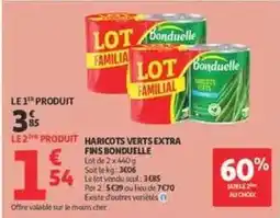Auchan Supermarché Bonduelle - haricots verts extra fins offre