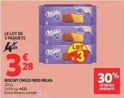 Auchan Supermarché Milka - biscuit choco moo offre