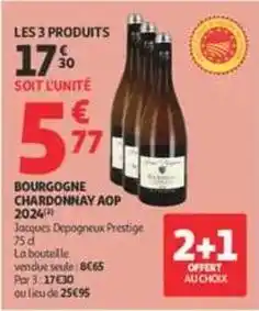 Auchan Supermarché Bourgogne chardonnay aop 2024 offre