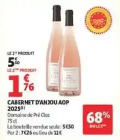 Auchan Supermarché Cabernet d'anjou aop offre