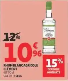 Auchan Supermarché Clement - rhum blanc agricole offre