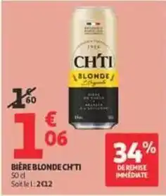 Auchan Supermarché Bière blonde offre