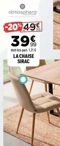 Centrakor Atmosphera - la chaise sirac offre