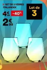BUT Finlandek - set de 3 verres offre