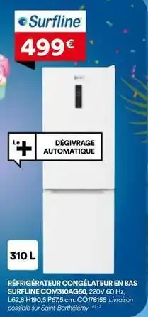 BUT Surfline - réfrigérateur congelatur en bas offre
