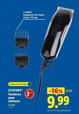 Lidl Zoofari - tondeuse pour animaux offre