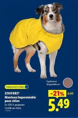 Lidl Manteau imperméable pour chien offre