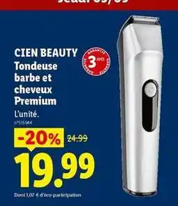 Lidl Cien - tondeuse barbe et cheveux premium offre