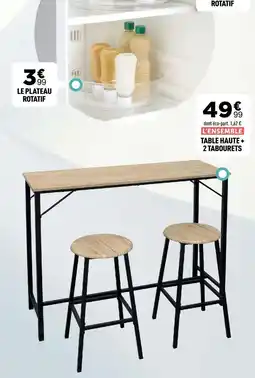 Centrakor Table haute + 2 tabourets offre
