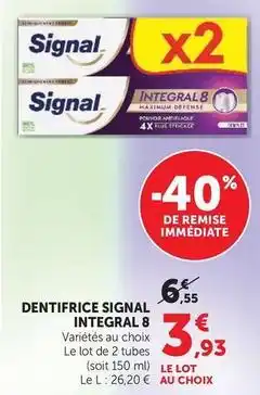 Hyper U Signal - dentifrice integral 8 offre
