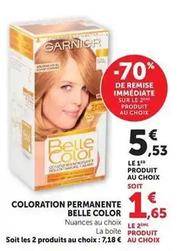 Hyper U Garnier - coloration permanente belle color offre