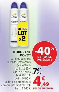 Hyper U Dove - deodorant offre
