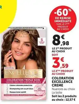 Hyper U L'oréal paris - coloration excellence creme offre