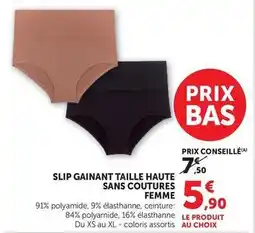 Hyper U U collection - slip gainant taille haute sans coutures femme offre