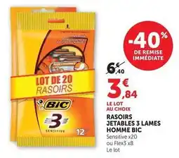 Hyper U Bic - rasoirs jetables 3 lames homme offre
