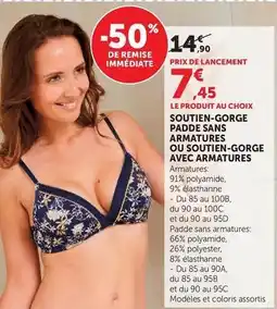 Hyper U U collection - soutien-gorge padde sans armatures ou soutien-gorge avec armatures offre