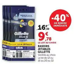 Hyper U Gillette - rasoirs jetables offre