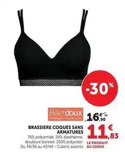 Hyper U Brassiere coques sans armatures offre