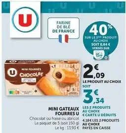 Super U U - mini gateaux fourres offre