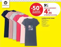 Hyper U U collection - chemisse de nuit femme offre