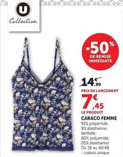 Hyper U U collection - caraco femme offre