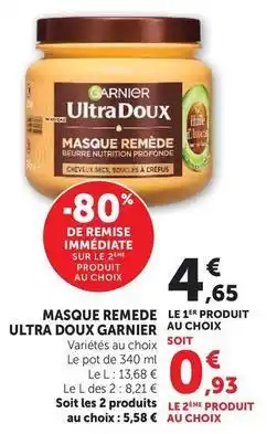 Super U Garnier - masque remede ultra doux offre
