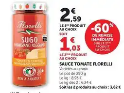 Super U Florelli - sauce tomate offre